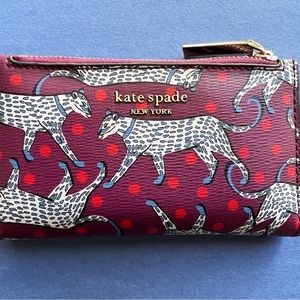 Rare-Kate Spade Leopard leather bifold wallet!